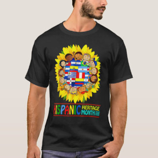 Sunflower Naitonal Hispanic Heritage Month Celebra T-Shirt
