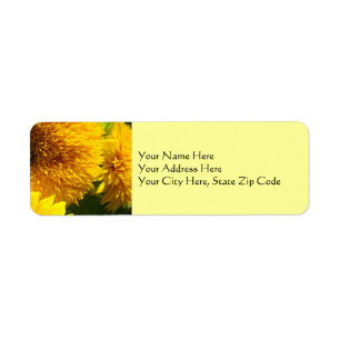 Sunflower Name labels Address stickers Yellow