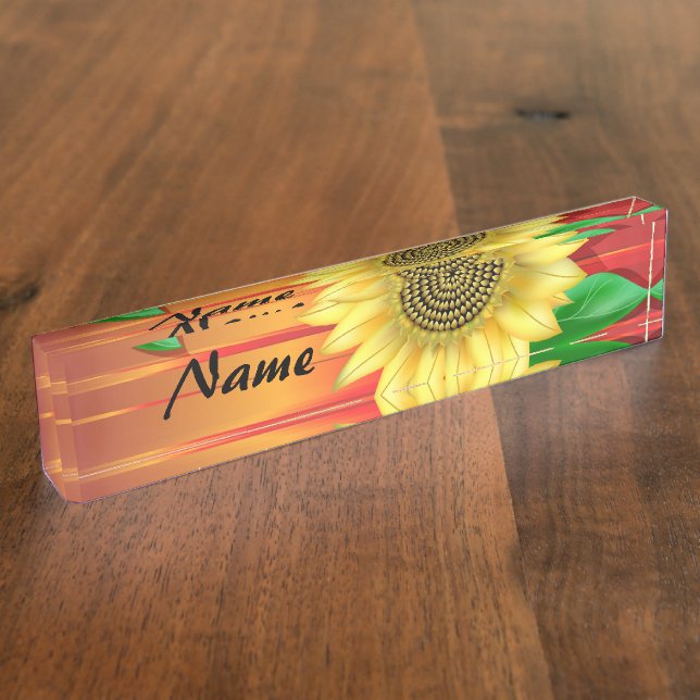Sunflower Nameplate (Side)