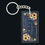 Sunflower Navy Blue Burgundy Wood Floral Photo Key Ring<br><div class="desc">Preserve a memory with these sunflower navy blue burgundy wood floral photo keepsake keychains! Copyright Elegant Invites,  all rights reserved.</div>