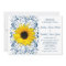 Sunflower Navy Blue Floral Wedding Invitation