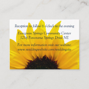 Sunflower Navy Wedding Reception Insert