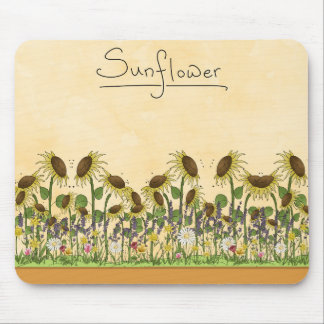 Sunflower Neutral Earth Tone Garden Yellow Country Mouse Mat