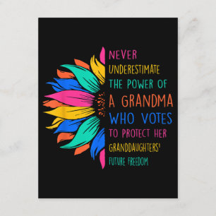 Sunflower Never Underestimate The Power Of Grandma Enclosure Card