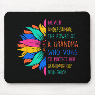 Sunflower Never Underestimate The Power Of Grandma Mouse Mat