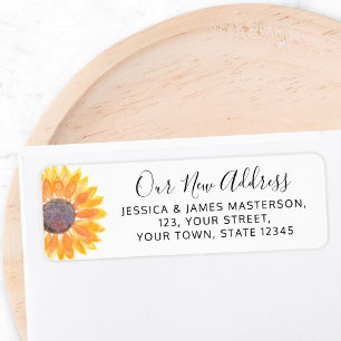 Sunflower New Home Return Address Label