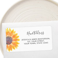 Sunflower New Home Return Address Label