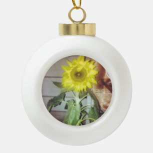 sunflower nine in the afternoon ceramic ball christmas ornament