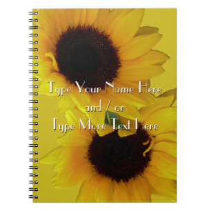 Sunflower Notebook Custom Flower Journal Notebook