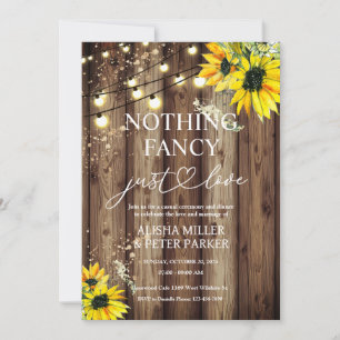 Sunflower Nothing Fancy Just Love Wedding Invitate Save The Date