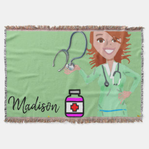 Sunflower Nurse Throw Blanket