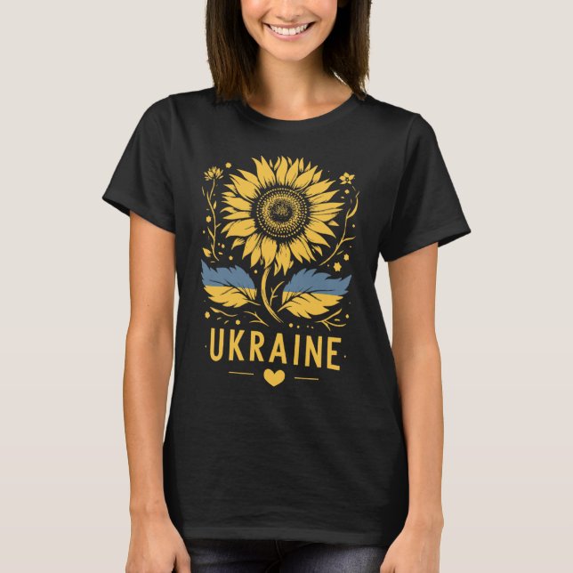 Sunflower Of Ukraine I Stand With Ukraine Peace Fo T-Shirt (Front)