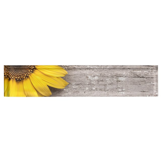 Sunflower on a Wooden Table Nameplate (Front)