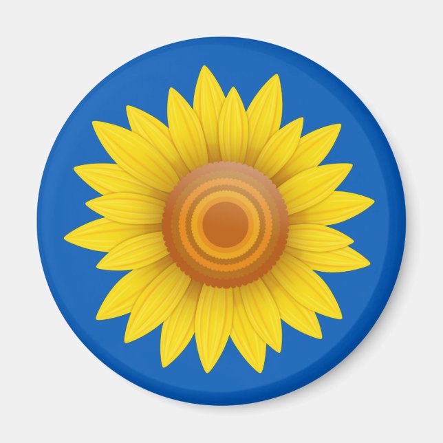 Sunflower on Blue Magnet (Front)