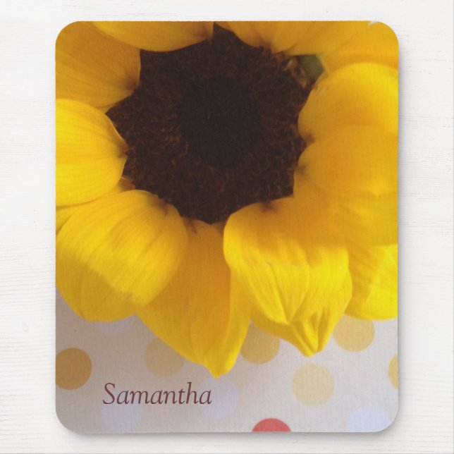 sunflower on polka dots mousepad (Front)
