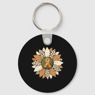 Sunflower Orange Crps Awareness Women Warrior Key Ring