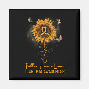Sunflower Orange Ribbon Christian Leukaemia Awaren Magnet