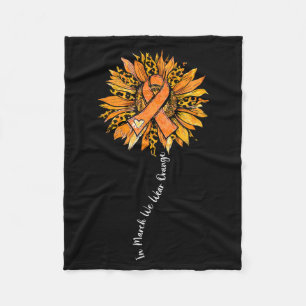 Sunflower Orange Ribbon Multiple Sclerosis Awarene Fleece Blanket
