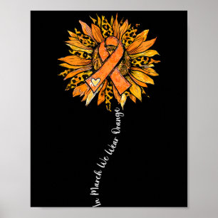 Sunflower Orange Ribbon Multiple Sclerosis Awarene Poster