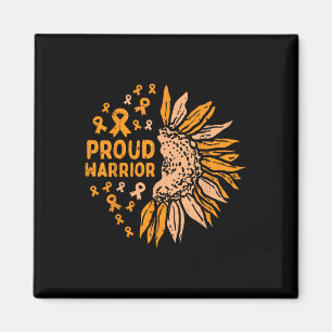 Sunflower Orange Ribbon Proud Warrior Leukaemia Aw Magnet