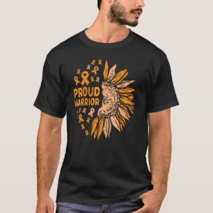 Sunflower Orange Ribbon Proud Warrior Leukaemia Aw T-Shirt