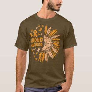 Sunflower Orange Ribbon Proud Warrior Leukemia Awa T-Shirt