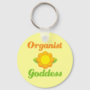 Sunflower Organist Goddess Music Gift Key Ring