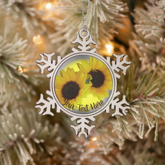 Sunflower Ornament Personalise Sunflower Gifts (Tree)