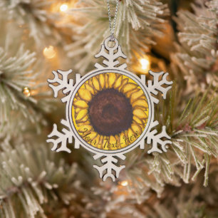 Sunflower Ornament Personalise Sunflower Gifts