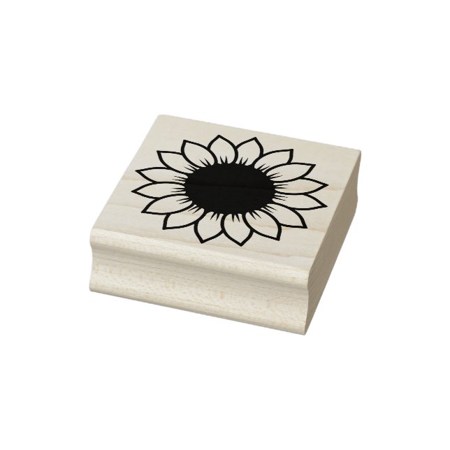 Sunflower Outline Silhouette Art Rubber Stamp (Stamp)