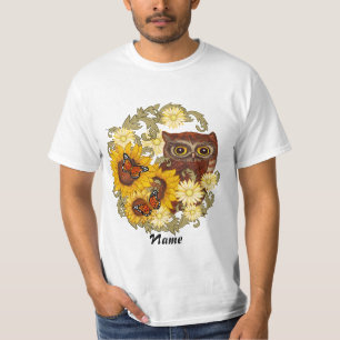 Sunflower Owl  custom t-shirts, T-Shirt