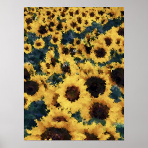 Sunflower painting art posters