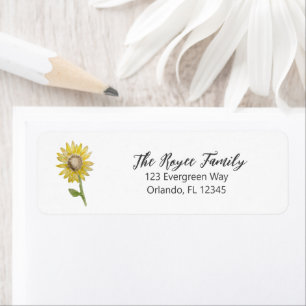 Sunflower Painting Return Address Label