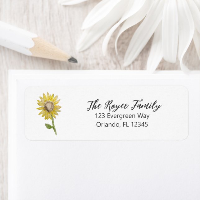 Sunflower Painting Return Address Label (Insitu)
