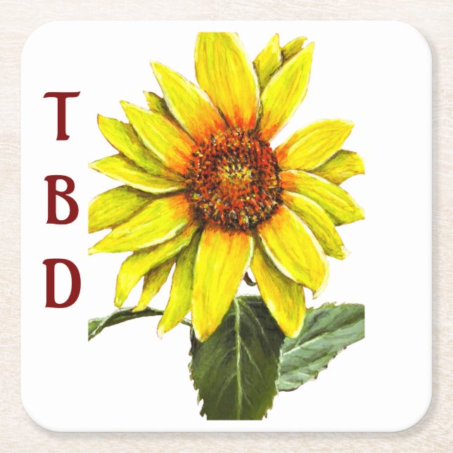 Sunflower Paper Coaster (Front)