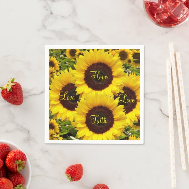 Sunflower Paper Napkins (Insitu)