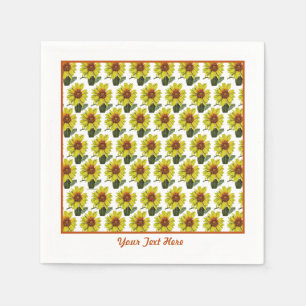 Sunflower Paper Napkins - Optional Personalisation