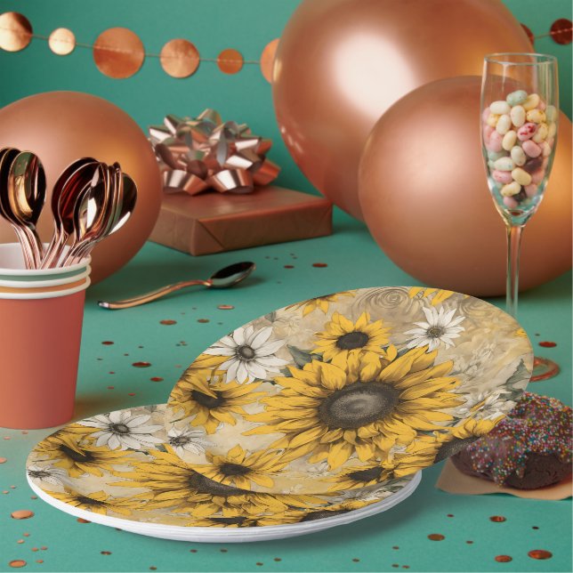 Sunflower Paper Plate (Multi)