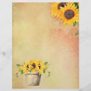 Sunflower Parchment Scrapbook Paper