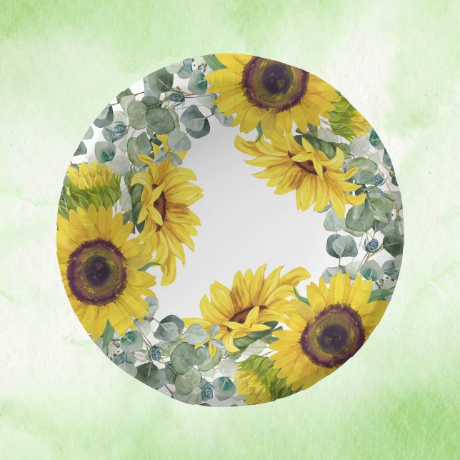 Sunflower Party Paper Plate (Creator Uploaded)