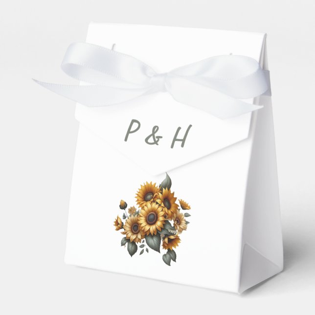 Sunflower Patch Favour Box (Front Side)