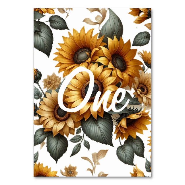 Sunflower Patch Table Number (Front)