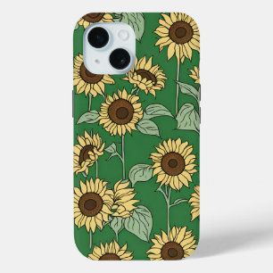 Sunflower pattern floral phone case