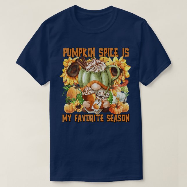 Sunflower Pattern For Autumn Lover Funny Thanksgiv T-Shirt (Design Front)