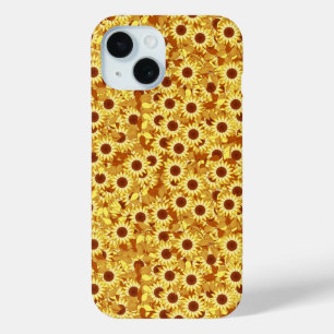 Sunflower pattern - gold, yellow and brown iPhone 15 case