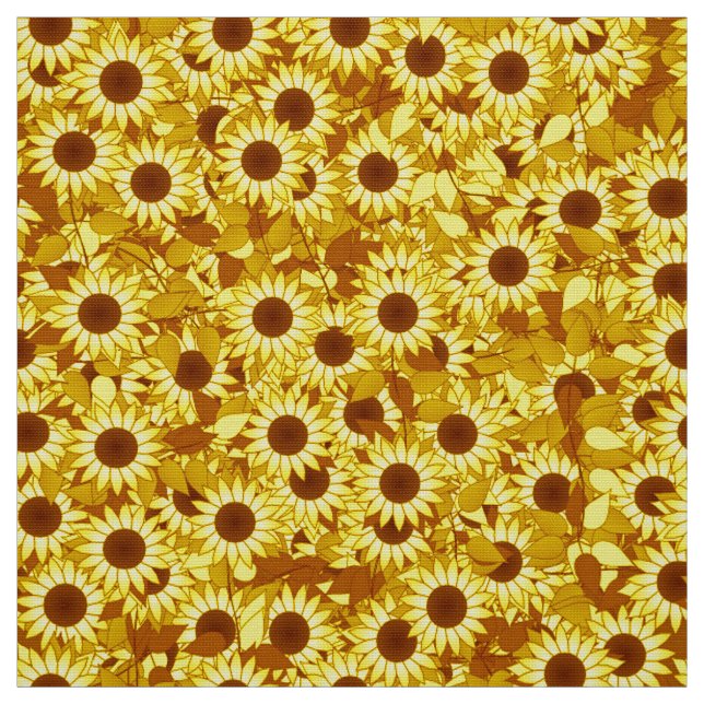 Sunflower pattern - gold, yellow and brown fabric (Swatch)