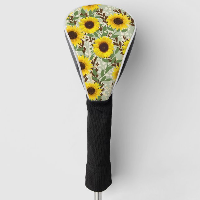 Sunflower Pattern Golf Head Cover (Front)