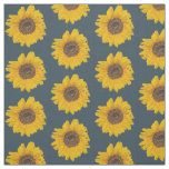 Sunflowers Teal Pattern Sewing Material Fabric