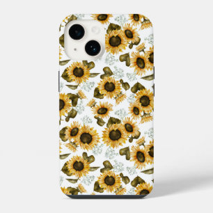 Sunflower Pattern iPhone 14 Case