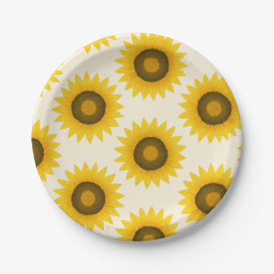 Sunflower Pattern  Paper Plate